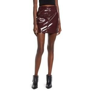 BLANKNYC Raspberry Beret Vegan leather Mini Skirt